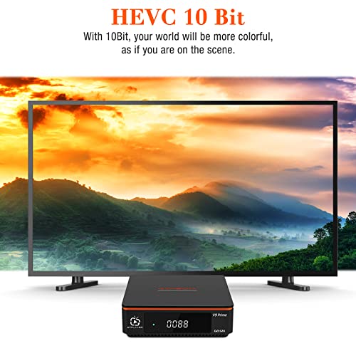 GT Media V9 Prime Decodificador Satelite DVB-S/S2/S2X , Freesat Digital TV, CA Card Reader, 2.4G WiFi Incorporado Receptor Satelite, Soporta PVR/T2-MI/Biss Auto Roll/AVS+/VCM/ACM, C ccam, Youtube