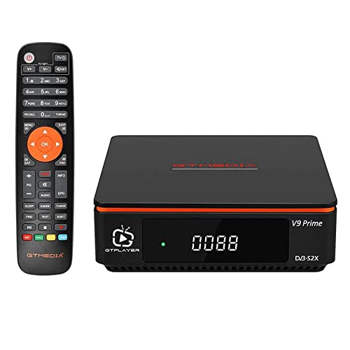 GT Media V9 Prime Decodificador Satelite DVB-S/S2/S2X , Freesat Digital TV, CA Card Reader, 2.4G WiFi Incorporado Receptor Satelite, Soporta PVR/T2-MI/Biss Auto Roll/AVS+/VCM/ACM, C ccam, Youtube