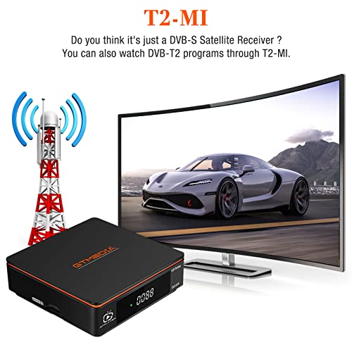 GT Media V9 Prime Decodificador Satelite DVB-S/S2/S2X , Freesat Digital TV, CA Card Reader, 2.4G WiFi Incorporado Receptor Satelite, Soporta PVR/T2-MI/Biss Auto Roll/AVS+/VCM/ACM, C ccam, Youtube