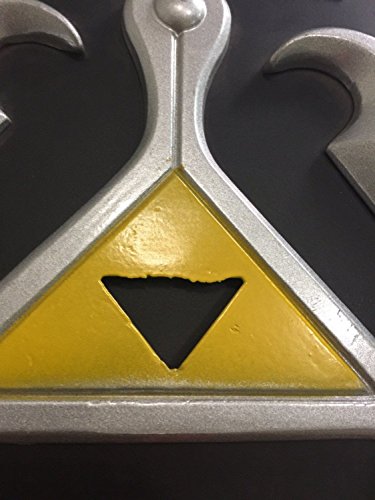 GT PRO Hylian Shield of Link Legend Of Zelda Metal Tamaño Completo Adulto Negro Hylian Shield w/Strap LARP Anime Cosplay Triforce