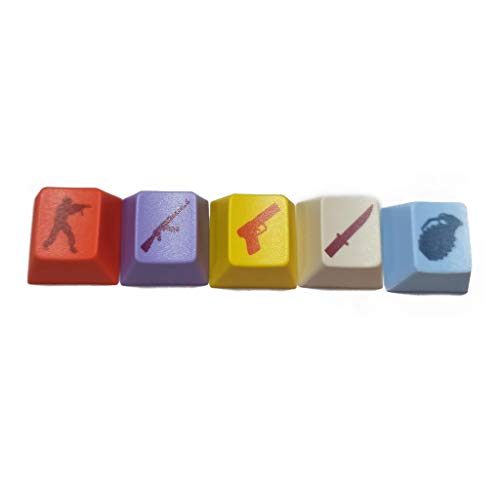 gulang-keng 5 piezas de sublimación de tinte OEM R4 perfil PBT Keycap – Juego Keycaps Key Button CS GO Keycap,DIY regalo para los amantes del juego