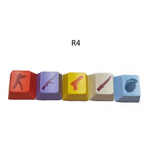 gulang-keng 5 piezas de sublimación de tinte OEM R4 perfil PBT Keycap – Juego Keycaps Key Button CS GO Keycap,DIY regalo para los amantes del juego