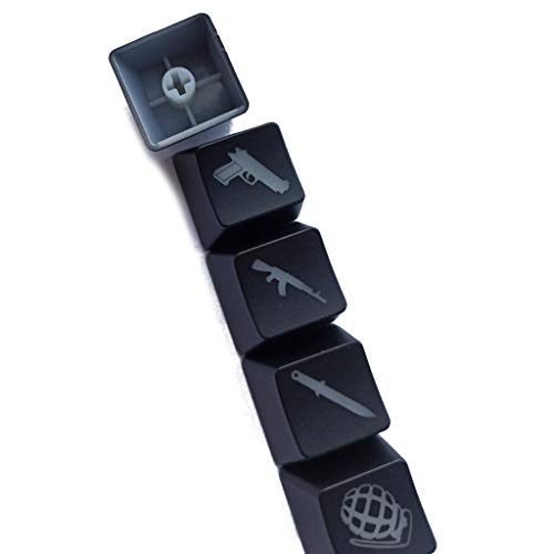 gulang-keng 5 piezas OEM R4 perfil ABS retroiluminado Keycap – Juego Keycaps Key Button Keycaps ABS tapa para teclado mecánico Cherry MX CS GO Keycap,DIY regalo para amantes del juego