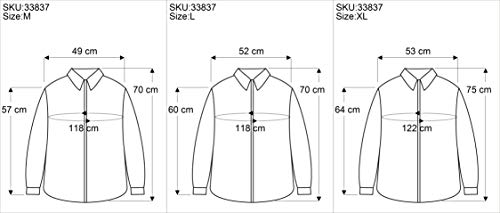 GURU-SHOP, Yoga Shirt, Goa Shirt Om, Sudadera, Gris, Algodón, Tamaño:XL, Camisas de Hombre