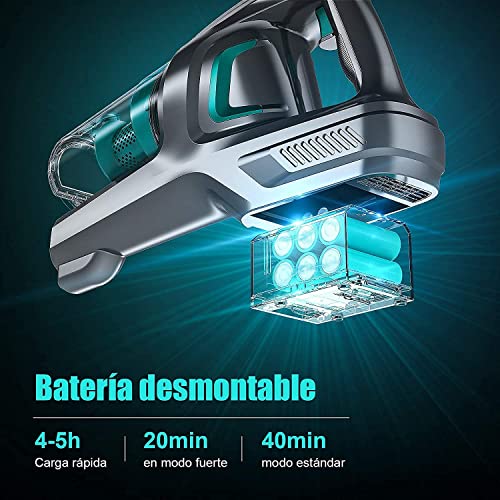 H10 Aspiradora Escoba sin Cable, 250W Aspirador sin Cable Potente 17Kpa con LED, Autonomía 42 min, Escoba Electrica y Batería Extraíble (Verde)