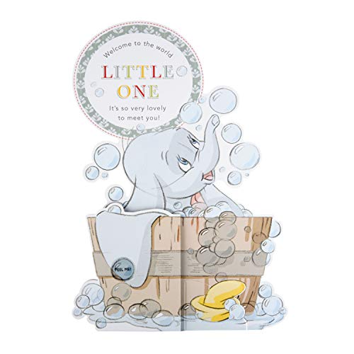 Hallmark - Tarjeta de felicitación para bebé con diseño de Disney Dumbo Paper Wow