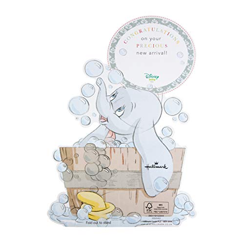Hallmark - Tarjeta de felicitación para bebé con diseño de Disney Dumbo Paper Wow