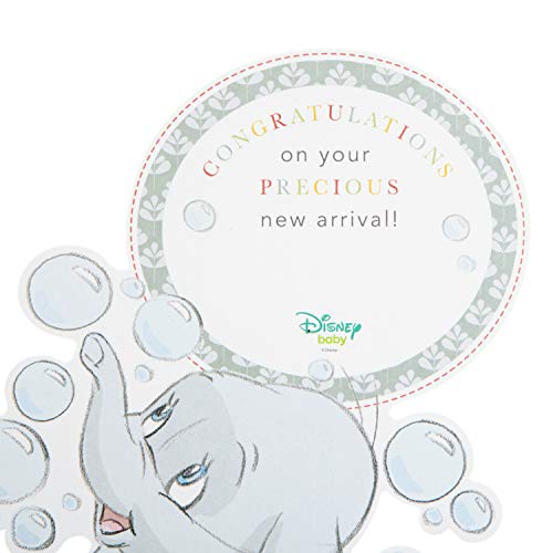 Hallmark - Tarjeta de felicitación para bebé con diseño de Disney Dumbo Paper Wow