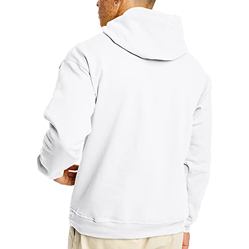 Hanes Sudadera con capucha del pa?o grueso y suave de Ecosmart del jersey de los hombres, blanco, peque?o