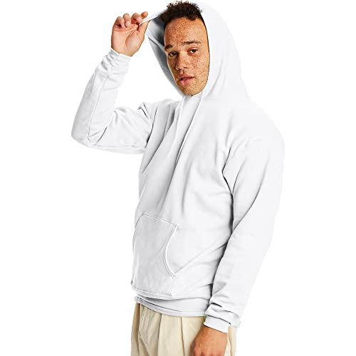 Hanes Sudadera con capucha del pa?o grueso y suave de Ecosmart del jersey de los hombres, blanco, peque?o