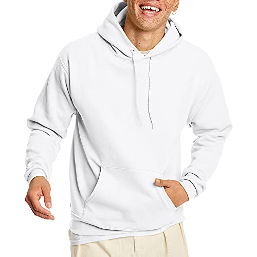 Hanes Sudadera con capucha del pa?o grueso y suave de Ecosmart del jersey de los hombres, blanco, peque?o