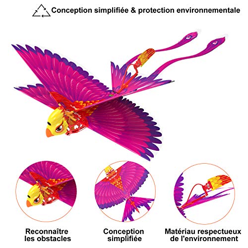 Hanvon Go Go Bird Juguetes Voladores,HelicóPtero De Control Remoto, PáJaro BióNico,UAV Juguetes TecnolóGicos,Juguetes Voladores Simples para NiñOs,NiñOs Y NiñAs,Rosa