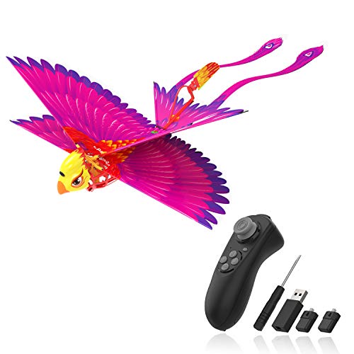 Hanvon Go Go Bird Juguetes Voladores,HelicóPtero De Control Remoto, PáJaro BióNico,UAV Juguetes TecnolóGicos,Juguetes Voladores Simples para NiñOs,NiñOs Y NiñAs,Rosa