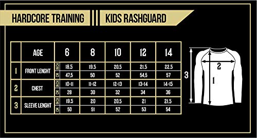 Hardcore Training Code of Honor Kids Rash Guard Camisa de Compresión Manga Larga Ninos BJJ Fitness Workout Ropa Deportiva Boxeo