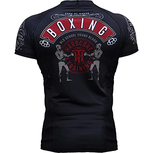 Hardcore Training Code of Honor Rash Guard Men's Camisa de Compresión Hombre MMA BJJ Boxeo Fitness Grappling No Gi