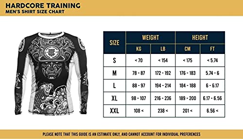 Hardcore Training Code of Honor Rash Guard Men's Camisa de Compresión Hombre MMA BJJ Boxeo Fitness Grappling No Gi