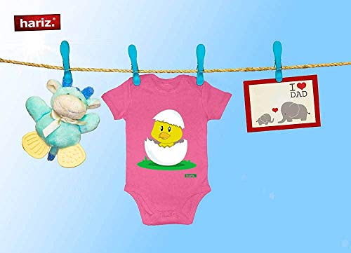 Hariz Baby Body manga corta pollitos animales Zoo Plus tarjeta de regalo lápiz gris 0 – 3 meses