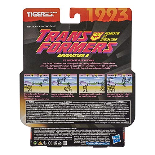 Hasbro Gaming Tiger Electronics Transformers Robots in Disguise Generation 2 Videojuego electrónico LCD Inspirado en el retrólogo 1 Jugador Juego de Mano a Partir de 8 años