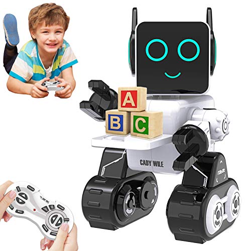 HBUDS Control Remoto RC Robot para Niños, Juguete de Robótica de Control de Sonido Táctil Recargable, Kit de Robot Educativo de Baile Cantante para Niños Niñas