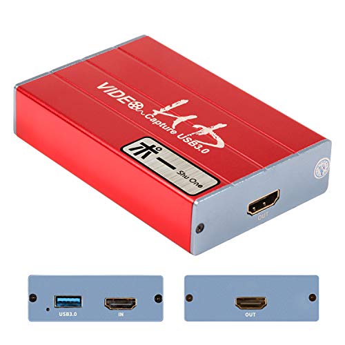 HDMI Capture Card，HDMI Grabber USB3.0 Game Capture Card/Box Video HD 1080P 60FPS Support Live Streaming to Twitch, Youtube, OBS, Potplayer and VLC,Compatible with Windows, Linux, macOS for PS3 PS4