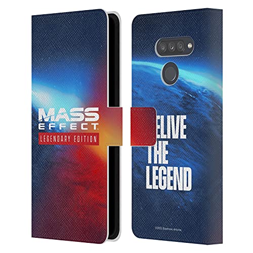Head Case Designs Licenciado Oficialmente EA Bioware Mass Effect Logo Key Art Gráficos legendarios Carcasa de Cuero Tipo Libro Compatible con LG K50S