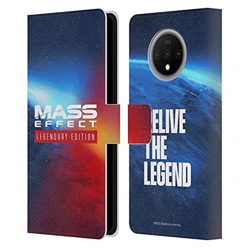 Head Case Designs Licenciado Oficialmente EA Bioware Mass Effect Logo Key Art Gráficos legendarios Carcasa de Cuero Tipo Libro Compatible con OnePlus 7T