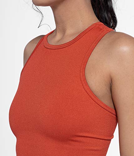 Heart And Soul Top Sportivo Donna-Shiny Ribbed Sports Bra, Chili, Regular Womens