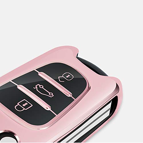 Heart Horse Funda protectora para llave de coche de TPU suave compatible con Hyun-dai- i20 i30 i35 iX20 iX35 Car Key Fob Shell Case Kia Rio/Rondo/Soul/Sportage (rojo)