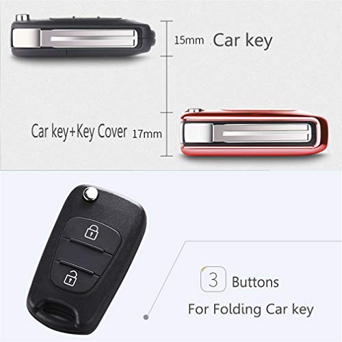 Heart Horse Funda protectora para llave de coche de TPU suave compatible con Hyun-dai- i20 i30 i35 iX20 iX35 Car Key Fob Shell Case Kia Rio/Rondo/Soul/Sportage (rojo)