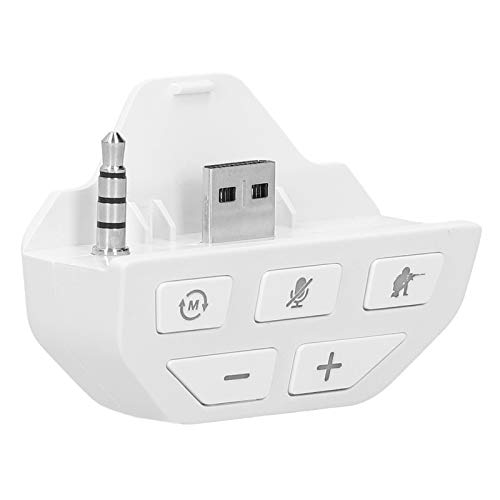 Heayzoki Sound Enhancer, para Xbox One Controller Sound Enhancer, Gamepad Controller Sound Enhancer Adaptador de Auriculares, para Xbox One Gamepad inalámbrico, Micrófono One-Key Mute, Blanco