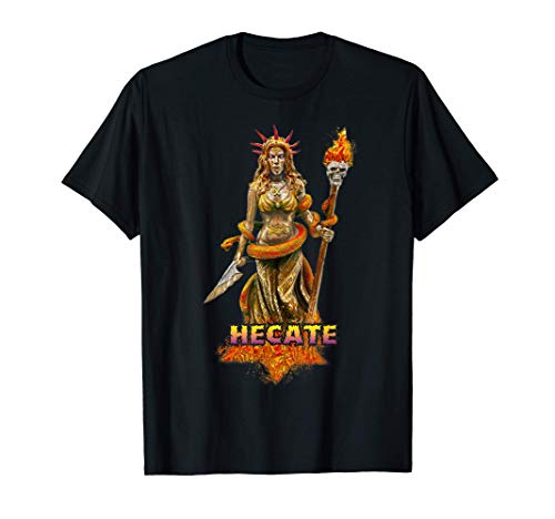 Hécate, diosa de la nigromancia con texto Camiseta