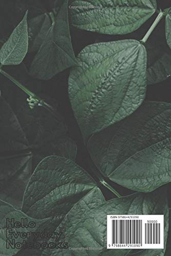 HELLO MY NAME IS EVERYDAY NOTEBOOK: green leaf nature tropical adventure design. 120 pages 6x9 inch dot grid notebook. Great for personal use or gift to an outdoor lover