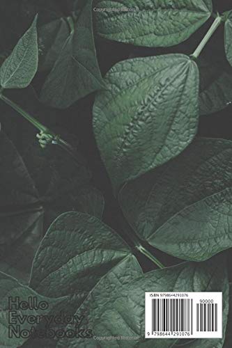 HELLO MY NAME IS EVERYDAY NOTEBOOK: green leaf nature tropical adventure design. 120 pages 6x9 inch lined notebook. Great for personal use or gift to an outdoor lover.