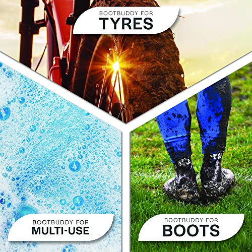Herramienta The Boot Buddy para limpiar el barro de los zapatos de la forma más fácil y rápida,en menos de 5 minutos, utilizando 300 ml de agua