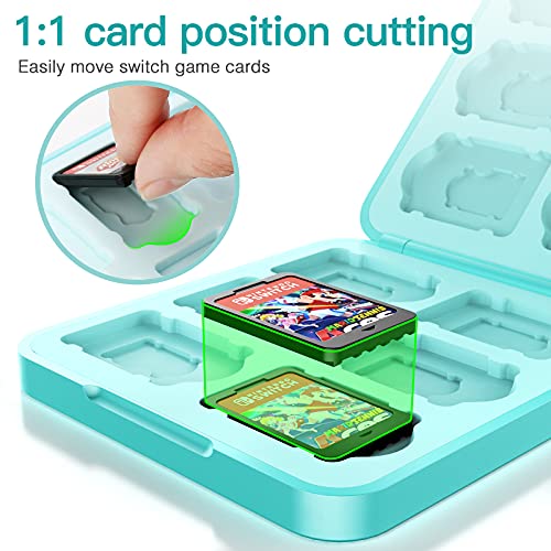 HEYSTOP Funda de Juegos para Nintendo Switch & Switch Lite hasta 12 Juegos de Nintendo Switch Organizador de Tarjeta, Estuche para Nintendo Switch Game Cards con Agarres para el Pulgar, Azul