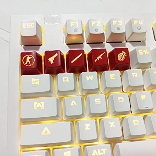 HEYXI Tapa de tecla translúcida DIY CS GO Gaming Keycap Botón de tecla CSGO Key Cap Juego Keycap Accesorios ABS OEM R4 Keycaps para Teclado mecánico 1PC
