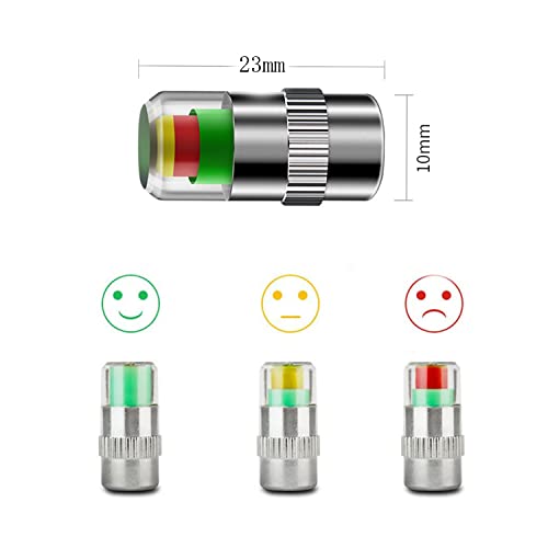 HNGGGFGH 8 Pcs Tire Pressure Monitor 3 Color Eye Alert, Tire Pressure Detection Cap, Tire Pressure Monitoring Caps for All Car Motorcycle
