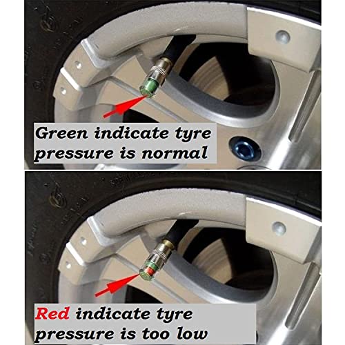 HNGGGFGH 8 Pcs Tire Pressure Monitor 3 Color Eye Alert, Tire Pressure Detection Cap, Tire Pressure Monitoring Caps for All Car Motorcycle
