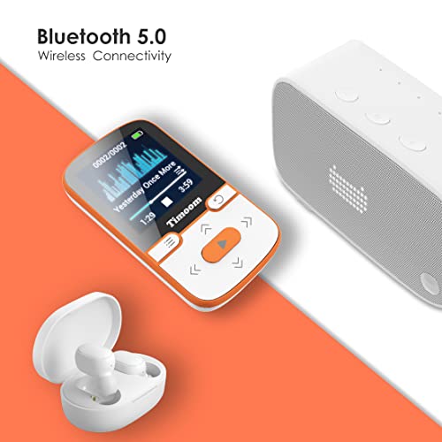 HOCO Reproductor de MP3 Bluetooth, mini reproductor de MP4 deportes con 32 GB, X56 sin pérdida HiFi, radio FM, podómetro inteligente, fotos, grabaciones, libro electrónico, soporta hasta 128 GB
