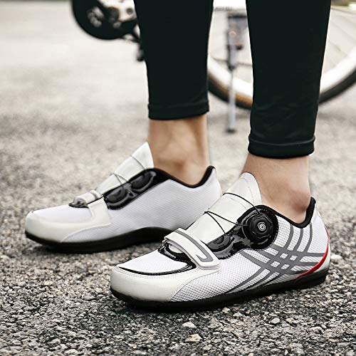 HONG YU Zapatillas de Ciclismo sin enchufes Racing Shoes MTB Ciclo Sneaker Otoño Invierno Nentry-Level Individual Zapatos Pareja Zapatos para los Amantes del Ciclismo (Color : Red, Size : 37)
