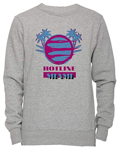 Hotline Miami Vice Hombre Camiseta Cuello Redondo Gris Manga Corta Tamaño M Men's Women's Jumper Grey Medium Size M