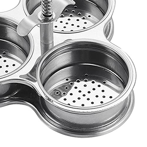Huevo que hace la caldera del huevo del acero inoxidable tres rejilla del escalfador antiadherente Accesorios de cocina para la cocina del huevo