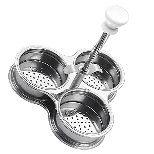 Huevo que hace la caldera del huevo del acero inoxidable tres rejilla del escalfador antiadherente Accesorios de cocina para la cocina del huevo