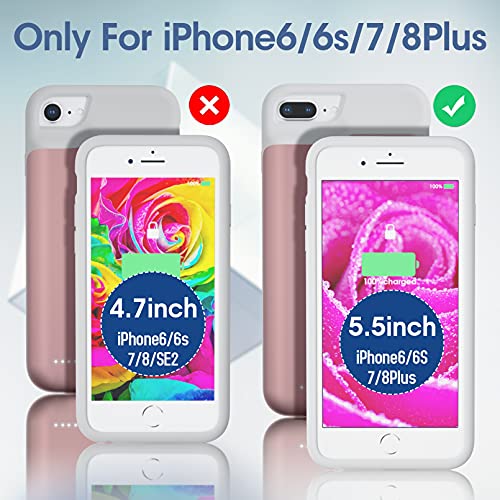 HUOBAO Funda de batería para iPhone 6 Plus/6s Plus/7 Plus/8 Plus [6000mAh] Funda de Carga, Funda Protectora portátil, batería Recargable extendida para iPhone (5.5 Pulgadas)