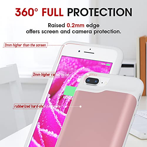 HUOBAO Funda de batería para iPhone 6 Plus/6s Plus/7 Plus/8 Plus [6000mAh] Funda de Carga, Funda Protectora portátil, batería Recargable extendida para iPhone (5.5 Pulgadas)