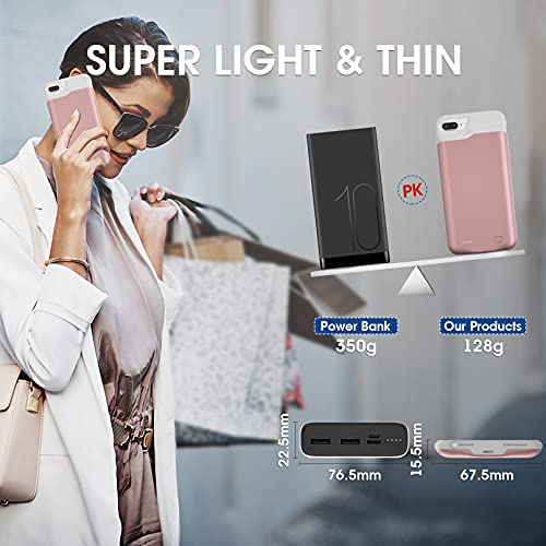 HUOBAO Funda de batería para iPhone 6 Plus/6s Plus/7 Plus/8 Plus [6000mAh] Funda de Carga, Funda Protectora portátil, batería Recargable extendida para iPhone (5.5 Pulgadas)