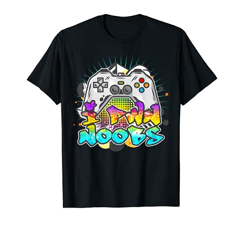 I Pwn Noobs Funny Gamer Slang Graffiti Art Gaming Camiseta