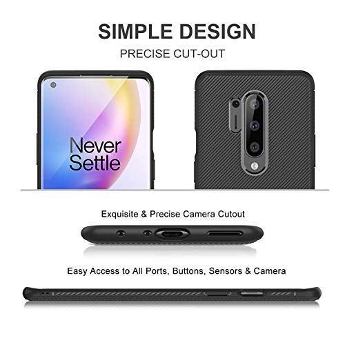 iBetterTEC Protectora Funda Compatible con Oneplus 8 Pro, Fina de Silicona [Resistente a los arañazos ] Funda Compatible con Oneplus 8 Pro Smartphone.Negro