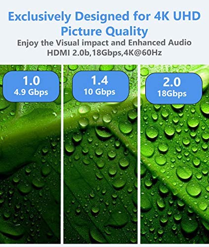 IBRA 10M Luxury Cable de HDMI de Ultra Alta Velocidad Cable de 18Gb/s HDMI 2.0b Soporte 4K@60Hz Fire TV, Ethernet, Retorno de Audio,Video UHD 2160p,HD 1080p,3D, Xbox Playstation PS3 PS4 PC