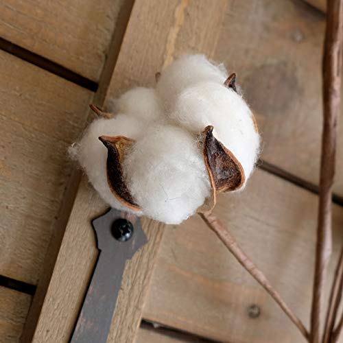 idyllic Tallos de algodón – 31 Pulgadas de Alto – 12 Pernos de algodón por Tallo Real elástico algodón Stalk rústico Floral para decoración del hogar Boda Centro de Mesa Estilo Granja (Pack de 6)